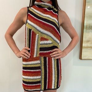 Free people crochet patchwork mini dress